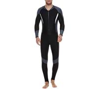 LANGWEI Combinaison Hommes Grande Taille Fermeture Éclair Avant Une Pièce Maillot De Bain Anti-Éruption Combinaison De Plongée Maillots De Bain Athlétiques pour La Natation Plongée Surf,Gris,5XL