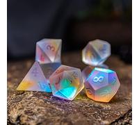 LANGWEI D&D Dice Set Joli Cristal Polyédrique Jeu De Rôle Dés pour Donjons Et Dragons Pathfinder Shadowrun Jeu De Rôle, Cadeau Créatif,7 Pieces