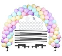 LANGXUN Kit d'arc de ballon, noir, demi-cercle, avec 2 clips réglables pour différentes tailles de table, pour les mariages, les remises de diplôme, les anniversaires