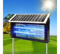 LANGY Zapper solaire anti-moustiques d'extérieur 6000 mAh, étanche et portable, tueur de moustiques électrique rechargeable, piège à moustiques sans fil pour terrasse, cour, maison, jardin, camping