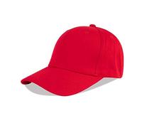 LANGZHEN Casquette de Baseball 100% Coton Hommes Classique réglable Casquette (Rouge structuré)