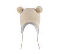 LANGZHEN Chapeau d'hiver pour Les Jeunes Enfants, Ear Cover Tricot Chapeau Chaud Doublure en Laine Beanie pour Les garçons et Les Filles - Marron - 0-6 Mois