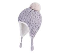 LANGZHEN Chapeau d'hiver pour Les Jeunes Enfants, Ear Cover Tricot Chapeau Chaud Doublure en Laine Beanie pour Les garçons et Les Filles, Gris, 2-4 Ans