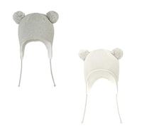 LANGZHEN Chapeau d'hiver pour Les Jeunes Enfants, Ear Cover Tricot Chapeau Chaud Doublure en Laine Beanie pour Les garçons et Les Filles - - - 0-6 Mois