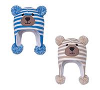 LANGZHEN Chapeau d'hiver pour Les Jeunes Enfants, Ear Cover Tricot Chapeau Chaud Doublure en Laine Petit Haut pour Les garçons et Les Filles - - - 12-24 Mois