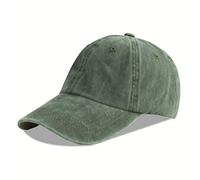 LANGZHEN Unisexe Casquette de Baseball 100% Coton pour Hommes Femmes Lavable Denim réglable Papa Cap (Vert foncé, Taille Unique)