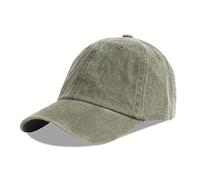 LANGZHEN Unisexe Casquette de Baseball 100% Coton pour Hommes Femmes Lavable Denim réglable Papa Cap (Vert armée)
