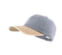 LANGZHEN Unisexe Casquette de Baseball 100% Coton pour Hommes Femmes Lavable Denim réglable Papa Cap (Gris - Jaune, Grand)