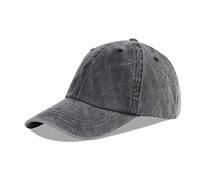 LANGZHEN Unisexe Casquette de Baseball 100% Coton pour Hommes Femmes Lavable Denim réglable Papa Cap (Noir)