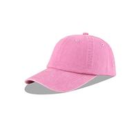LANGZHEN Unisexe Casquette de Baseball 100% Coton pour Hommes Femmes Lavable Denim réglable Papa Cap (Rose, Large)