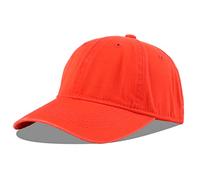 LANGZHEN Unisexe Lavage à l'eau Vintage Trou cassé Coton réglable Couleur Unie Papa Chapeau, Hommes et Femmes Lavage à l'eau Classique Casquette de Baseball (Orange)