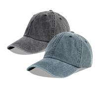 LANGZHEN Unisexe Ordinaire lavé Coton Cowboy Baseball Cap Gris réglable Papa Cap Taille Unique