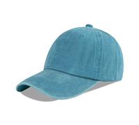 LANGZHEN Unisexe Ordinaire lavé Coton Cowboy Baseball Cap réglable Papa Cap (Aquamarine)