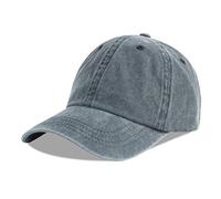 LANGZHEN Unisexe Ordinaire lavé Coton Cowboy Baseball Cap réglable Papa Cap (Bleu Gris)