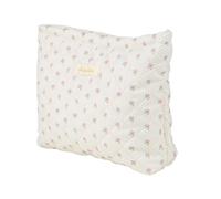 lanhao Trousse de maquillage, trousse de toilette de voyage, trousse de maquillage en coton, rembourrée, trousse de toilette matelassée pour femme avec beau motif floral, Beige Crushed Flower, Frais