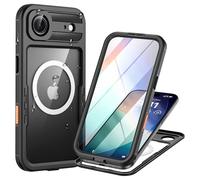 Lanhiem Coque pour iPhone 1 Air Étanche,IP68 Imperméable 360 Integral Renforcée Antipoussière Anti-Neige Resistante Waterproof Etui[Compatible avec MagSafe] Protection Housse pour iPhone 1 Air,Noir