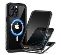 Lanhiem Coque pour iPhone 16 Pro Étanche Anti-Espion, IP68 Imperméable 360 Integral Anti-Spy Renforcée Antipoussière Resistante Waterproof Etui avec Privacy Protection Housse,Noir