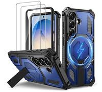 Lanhiem Coque pour Samsung S26 avec 2 Verre Trempé, Magnétique Antichoc Étui de Militaire Protection, Support Renforcée Armure Etui pour Samsung Galaxy S26 Housse, Bleu