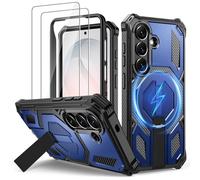 Lanhiem Coque pour Samsung S26 Plus avec 2 Verre Trempé, Magnétique Antichoc Étui de Militaire Protection, Support Renforcée Armure Etui pour Samsung Galaxy S26 Plus Housse, Bleu