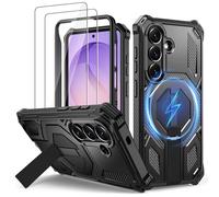 Lanhiem Coque pour Samsung S26 Plus avec 2 Verre Trempé, Magnétique Antichoc Étui de Militaire Protection, Support Renforcée Armure Etui pour Samsung Galaxy S26 Plus Housse, Noir