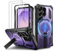 Lanhiem Coque pour Samsung S26 Ultra avec 2 Verre Trempé, Magnétique Antichoc Étui de Militaire Protection, Support Renforcée Armure Etui pour Samsung Galaxy S26 Ultra Housse, Violet