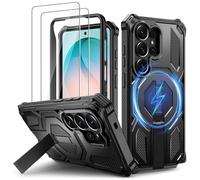 Lanhiem Coque pour Samsung S26 Ultra avec 2 Verre Trempé, Magnétique Antichoc Étui de Militaire Protection, Support Renforcée Armure Etui pour Samsung Galaxy S26 Ultra Housse, Noir
