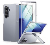 Lanhiem Coque pour Samsung Z Fold 7 Tough Armor Compatible avec Mag-Safe Béquille Latérale Protection Écran Intégrée Antichoc Housse Compatible avec Samsung Galaxy Z Fold7 - Argenté