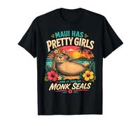 Lani Moine Seal Maui Has Pretty Girls Couronne de Fleurs Hawaï T-Shirt