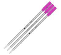 Lanier Combo Pack - Lot de 3 - Monteverde® Soft Roll™ - Recharge d'encre à bille C13 compatible avec la plupart des stylos à bille de style Cross® - Rose (pointe moyenne 0,7 mm)