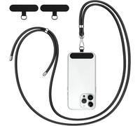 Lanière À Bandoulière Pour Téléphone Sangle Universelle Réglable Avec 2 Coussinets Chaîne Tour De Cou De Téléphone Compatible Avec La Plupart Des Smartphones Et Étuis (Noir), Noir , 150 Cm