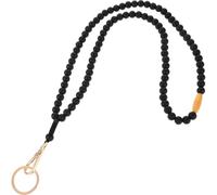 Lanière à Perles pour Badge D’identification, Noire, Silicone | Tour de Cou pour Cartes et Accès, Usage sans Mains, pour Écoles et Personnel