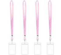 Lanière avec porte-Badge Vertical, 4 pièces, 2.63x4.4 pouces, étui en PVC transparent, manchon robuste avec lanière de cou, d ' affaires