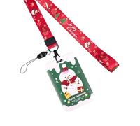 Lanière bonhomme de neige avec porte-cartes - Beau badge de Noël pour infirmières et étudiants - Cordon de Noël avec cordon tour de cou - Bonhomme de neige