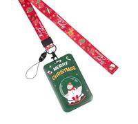 Lanière bonhomme de neige avec porte-cartes - Beau badge de Noël pour infirmières et étudiants - Cordon de Noël avec cordon tour de cou - Bonhomme de neige