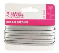 Lanière cuir synthétique 4,5 m - Plat - Argenté - Graine créative Argenté G