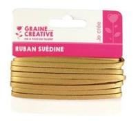 Lanière cuir synthétique 4,5 m - Plat - Doré - Graine créative Doré G