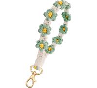 Lanière de clé en forme de fleur tressée à la main ruban macramé longe court porte-clés filles cadeau pour femme