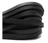 lanière de cuir plate. 1 cm x 2,5 mm Longueur/Couleur : Au Choix, cuir véritable, noir, 5 mètres