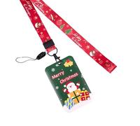 Lanière de Noël avec porte-carte - Lanière tour de cou - Badge bonhomme de neige pour infirmières, enseignants, étudiants, porte-cartes, badge bonhomme de neige