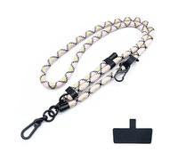 Lanière de téléphone à diamètre ajustable, universelle for l'extérieur, bandoulière, tour de cou, clip de fixation, dragonne anti-perte(Pink za)