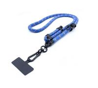 Lanière de téléphone à diamètre ajustable, universelle for l'extérieur, bandoulière, tour de cou, clip de fixation, dragonne anti-perte(Blue jia)