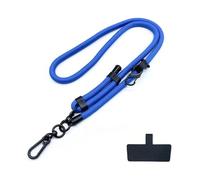 Lanière de téléphone à diamètre ajustable, universelle for l'extérieur, bandoulière, tour de cou, clip de fixation, dragonne anti-perte(Blue)