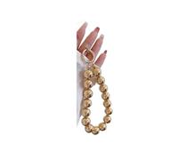 Lanière de téléphone à perles électroplaquées, utilisée comme accessoire antivol et antichute, bracelet court universel for éviter la perte(Golden)