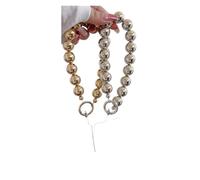 Lanière de téléphone à perles électroplaquées, utilisée comme accessoire antivol et antichute, bracelet court universel for éviter la perte(2pcs Silvery+Golden)