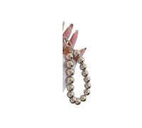Lanière de téléphone à perles électroplaquées, utilisée comme accessoire antivol et antichute, bracelet court universel for éviter la perte(Silvery)