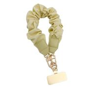 Lanière de téléphone extensible et créative en forme d'élastique à cheveux, accessoire antivol, bracelet/dragonne uni, convient aux femmes et aux filles(Yellow)
