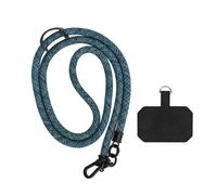 LanièRe De TéLéPhone Portable 10mm, Sangle D'éPaule RéGlable En MéTal Et Polyester Autour Du Cou Pour La Plupart Des Smartphones Cyan