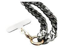 Lanière de téléphone portable anti-perte de 120 cm avec design biseauté, en acrylique coloré et portable, accessoire cadeau for les activités de plein air.(Black)