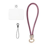 Lanière de téléphone portable avec pendentif en strass pour téléphone portable - Style court - Lanière de poignet courte avec strass - Lanière de luxe pour femme, Refer to description, se référer à la