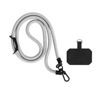 LanièRe De TéLéPhone Portable En MéTal Et Polyester, 10mm, Sangle D'éPaule RéGlable Autour Du Cou Pour La Plupart Des Smartphones, Gris